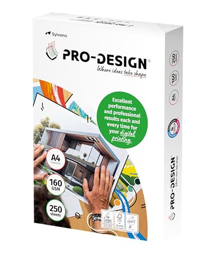 Pro Design 10260059101 Farblaserpapier, A4, 160 g, 250 Blatt, weiß Pro Design 10260059101 Farblaserpapier, A4, 160 g, 250 Blatt, weiß von Guoml