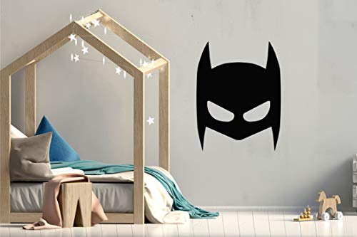 Super Hero Maske Set Kinderzimmer Wandsticker Wandaufkleber Wandbilder Babyzimmer Deko (60cm (B) x 78cm (H), Schwarz) von Guoml