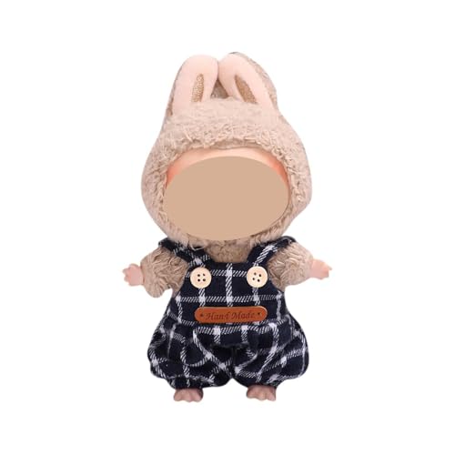 Kleidung für Puppen, Puppen Outfit Mini Kleidung für 15-17cm Monster Plüschpuppen, Puppenkleidung, Hüte & Kleidung Set (Latzhose) von Guooyuuyu