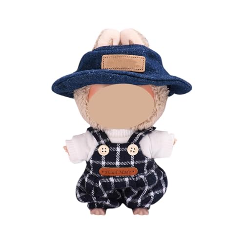 Kleidung für Puppen, Puppen Outfit Mini Kleidung für 15-17cm Monster Plüschpuppen, Puppenkleidung, Hüte & Kleidung Set (Latzhose & Pullover & Hut) von Guooyuuyu