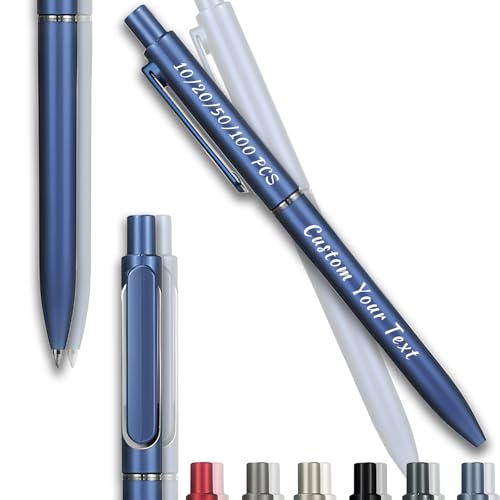 Personalisierte Kugelschreiber mit Text, 10/20/50/100 Stück Kugelschreiber Set Ballpoint Pens, Gelstifte Gelschreiber Schwarze Tinte, 0,5mm Dicke Mine, Bürobedarf, Schreibwaren (Dunkelblau, 20Stk) Personalisierte Kugelschreiber mit Text, 10/20/50/100 Stück Kugelschreiber Set Ballpoint Pens, Gelstifte Gelschreiber Schwarze Tinte, 0,5mm Dicke Mine, Bürobedarf, Schreibwaren (Dunkelblau, 20Stk) von Guooyuuyu