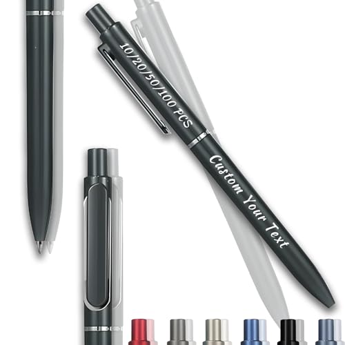 Personalisierte Kugelschreiber mit Text, 10/20/50/100 Stück Kugelschreiber Set Ballpoint Pens, Gelstifte Gelschreiber Schwarze Tinte, 0,5mm Dicke Mine, Bürobedarf, Schreibwaren (Dunkelgrau, 10Stk) Personalisierte Kugelschreiber mit Text, 10/20/50/100 Stück Kugelschreiber Set Ballpoint Pens, Gelstifte Gelschreiber Schwarze Tinte, 0,5mm Dicke Mine, Bürobedarf, Schreibwaren (Dunkelgrau, 10Stk) von Guooyuuyu
