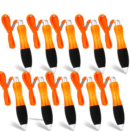 Guouet Super Big Wide Body Kugelschreiber, DruckkugelschreiberFette Kugelschreiber mit hängendem Seil Großer breiter Griff, Orange Ergonomische Kugelschreiber für Arthritis und Tremors (10) von Guouet