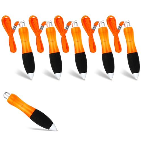 Guouet Super Big Wide Body Kugelschreiber, DruckkugelschreiberFette Kugelschreiber mit hängendem Seil Großer breiter Griff, Orange Ergonomische Kugelschreiber für Arthritis und Tremors (5) (5) von Guouet