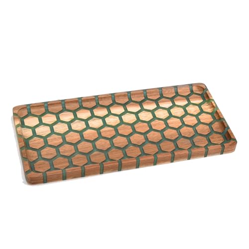 Guowall Serviertablett aus Akazienholz, Grün Epoxidharz, Holztablett für Partys und Tisch Deko, Deko Tablett, 30x14x1.5cm Guowall Serviertablett aus Akazienholz, Grün Epoxidharz, Holztablett für Partys und Tisch Deko, Deko Tablett, 30x14x1.5cm von Guowall
