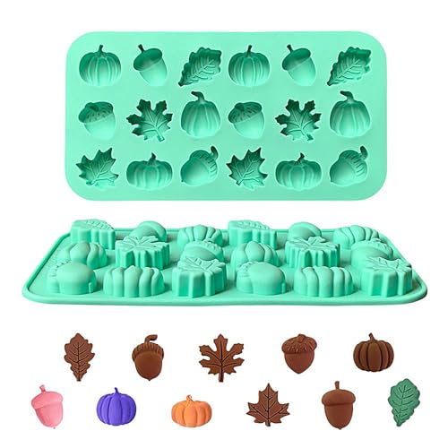 Gupcaqosjw 2 Stück Herbst Kerzenformen,18-FachSchokoladenformen Backformen Set Mit Kürbis, Tannenzapfen Und Ahornblatt Antihaft Silikon Formen Handwerk Seife Halloween Schokolade Thanksgiving Gupcaqosjw 2 Stück Herbst Kerzenformen,18-FachSchokoladenformen Backformen Set Mit Kürbis, Tannenzapfen Und Ahornblatt Antihaft Silikon Formen Handwerk Seife Halloween Schokolade Thanksgiving von Gupcaqosjw