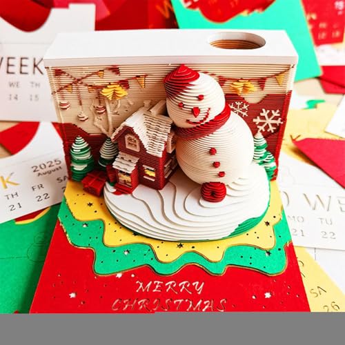 Gupcaqosjw 3D-Kalender | Weihnachts-Notizblock als Skulptur | Abreiß-Kunst-Skulptur für Schreibtisch-Planer | für Kinder, Schüler und Erwachsene zum Schreiben, Lernen und Planen für von Gupcaqosjw