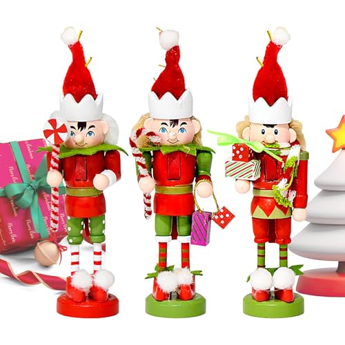 Gupcaqosjw Weihnachts Nussknacker - 12 cm Holzfigur - 3er Set Weihnachtsdekoration Für Wand Tisch Kamelbank Bücherregal Christbaum Gupcaqosjw Weihnachts Nussknacker - 12 cm Holzfigur - 3er Set Weihnachtsdekoration Für Wand Tisch Kamelbank Bücherregal Christbaum von Gupcaqosjw