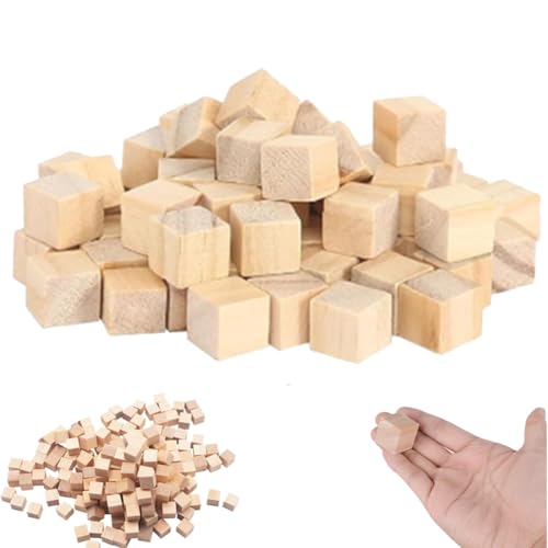 300 Stück Holzwürfel10x10x10mm 100 Stück Holzklotz 20x20mm,Würfel Holz Blanko Kleine Holzwürfel zum Basteln Holzklötzchen zum Basteln Blanko Würfel Holz für DIY, Malen,Handwerk(400 Stück) von Gurxi