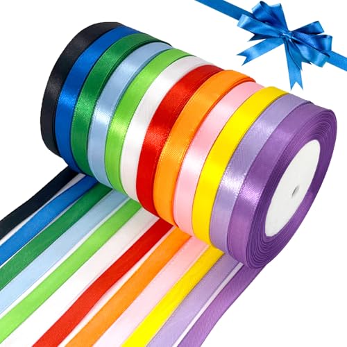 Guscase 12 Farben Satinband 10mm Breite, 22 Meters Geschenkband Dekoband, Schleifenband für Geschenkverpackung, Satinband Weiss Grün Bunt zum Dekorieren, Basteln & Blumenstrauß, Anlass Guscase 12 Farben Satinband 10mm Breite, 22 Meters Geschenkband Dekoband, Schleifenband für Geschenkverpackung, Satinband Weiss Grün Bunt zum Dekorieren, Basteln & Blumenstrauß, Anlass von Guscase