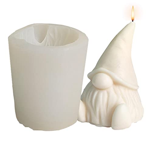 Gusengo Weihnachten Silikonform, 3D Silikonform GNOME Kerzenform DIY Silikon Kerzen Gießform, Fondant Silikon Form Kerzengießform Für Die Herstellung Von Kerzen, Aromasteinen, Schokolade von Gusengo