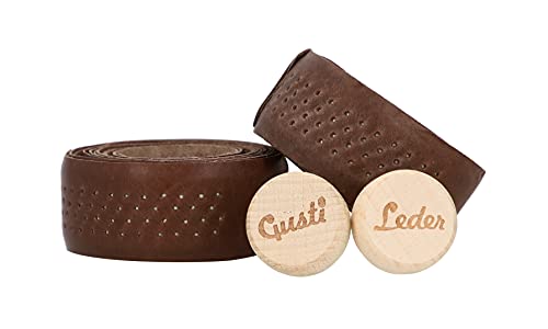 Gusti Echtleder Lenkerband Fahrrad - Fausto C. 200 cm Griffband Griff Bartape Fahrradzubehör Rennrad inkl Korken Lederband Lenker Dunkelbraun Gusti Echtleder Lenkerband Fahrrad - Fausto C. 200 cm Griffband Griff Bartape Fahrradzubehör Rennrad inkl Korken Lederband Lenker Dunkelbraun von Gusti