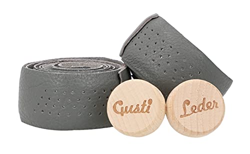 Gusti Echtleder Lenkerband Fahrrad - Fausto C. 80 cm Griffband Griff Bartape Fahrradzubehör Rennrad inkl Korken Lederband Lenker Grau Gusti Echtleder Lenkerband Fahrrad - Fausto C. 80 cm Griffband Griff Bartape Fahrradzubehör Rennrad inkl Korken Lederband Lenker Grau von Gusti