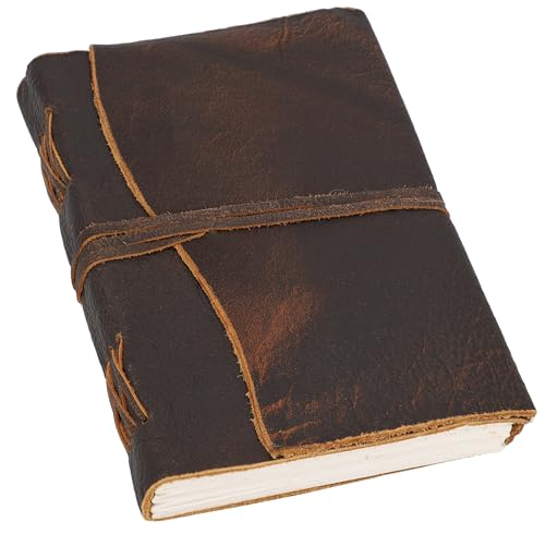 Gusti Notizbuch Leder Nachfüllbar - Rosie Damen und Herren - Tagebuch Leder Vintage - Ringbuch DIN A5- Leder Notizbuch A5 Nachfüllbar - Newestor - Braun lederbuch zum reinschreiben von Gusti