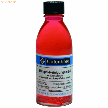 Gutenberg Stempelreiniger (flüssig) für Stempelfarbe ohne Öl 100ml von Gutenberg