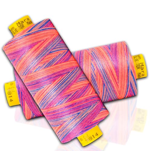 Mara Nähgarn, mehrfarbig, Gutermann 120–2 Spulen, 1000 m (Farbe 9814) von Gutermann