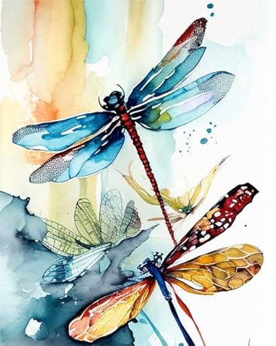 Aquarell-Libellen-Diamant-Malerei-Set, bunte Insektenkunst – Kristall-Kreuzstich-Set für Erwachsene, Raumdekoration, Bauernhof-Dekoration und Geschenke – 40 x 50 cm Aquarell-Libellen-Diamant-Malerei-Set, bunte Insektenkunst – Kristall-Kreuzstich-Set für Erwachsene, Raumdekoration, Bauernhof-Dekoration und Geschenke – 40 x 50 cm von Guty