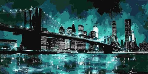 Diamond Painting Erwachsene Groß 30x60 cm, 5D Diamant Painting Bilder Brooklyn Brücke, DIY Diamant Malerei Basteln Erwachsene Set für Wohnzimmer Schlafzimmer Wand Dekoration, Geschenke für Mädchen x42 Diamond Painting Erwachsene Groß 30x60 cm, 5D Diamant Painting Bilder Brooklyn Brücke, DIY Diamant Malerei Basteln Erwachsene Set für Wohnzimmer Schlafzimmer Wand Dekoration, Geschenke für Mädchen x42 von Guuogxan