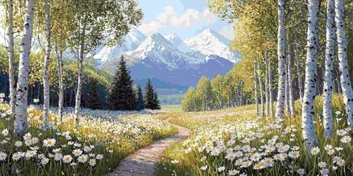 Diamond Painting Erwachsene Groß 30x60 cm, 5D Diamant Painting Bilder Weiße Birke, DIY Diamant Malerei Basteln Erwachsene Set für Wohnzimmer Schlafzimmer Wand Dekoration, Geschenke für Mädchen x-7 von Guuogxan