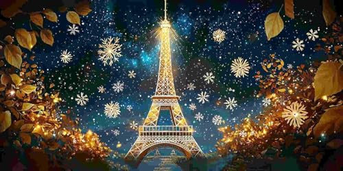 Diamond Painting Erwachsene Groß 35x70 cm, 5D Diamant Painting Bilder Der Eiffelturm, DIY Diamant Malerei Basteln Erwachsene Set für Wohnzimmer Schlafzimmer Wand Dekoration, Geschenke für Mädchen x-2 von Guuogxan