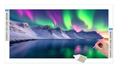 Diamond Painting Set für Enwachsene DIY 5D Aurora Diamond Painting Bilder mit Quadrat Full Drill Groß Diamond Art Painting Kit für Home Wall Decor, Weihnachten Geschenke 60x30cm/24x12in T-275 von Guuogxan