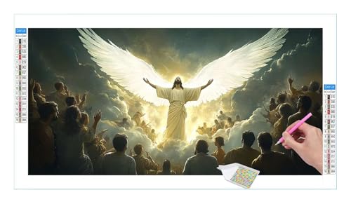 Diamond Painting Set für Enwachsene DIY 5D Jesus Diamond Painting Bilder mit Quadrat Full Drill Groß Diamond Art Painting Kit für Home Wall Decor, Weihnachten Geschenke 120x60cm/48x24in T-558 Diamond Painting Set für Enwachsene DIY 5D Jesus Diamond Painting Bilder mit Quadrat Full Drill Groß Diamond Art Painting Kit für Home Wall Decor, Weihnachten Geschenke 120x60cm/48x24in T-558 von Guuogxan
