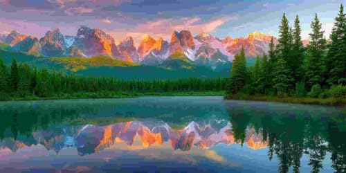 Die Great Titon Mountains Diamond Painting Erwachsene Groß xxl, 5D Diamant Painting Bilder Runder Vollbohrer Diamanten Malerei DIY Stickerei Kreuzstich Home Wand Dekor, Geschenke 35x70 cm z-125 von Guuogxan