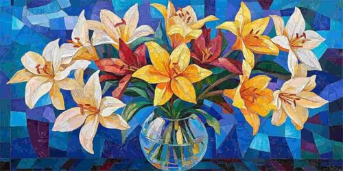 Lilien Vase Diamond Painting Erwachsene Groß xxl, 5D Diamant Painting Bilder Anfänger Runder Vollbohrer Diamanten Malerei DIY Stickerei Kreuzstich Home Wand Dekor, Geschenke für Frauen 35x70 cm z-20 Lilien Vase Diamond Painting Erwachsene Groß xxl, 5D Diamant Painting Bilder Anfänger Runder Vollbohrer Diamanten Malerei DIY Stickerei Kreuzstich Home Wand Dekor, Geschenke für Frauen 35x70 cm z-20 von Guuogxan