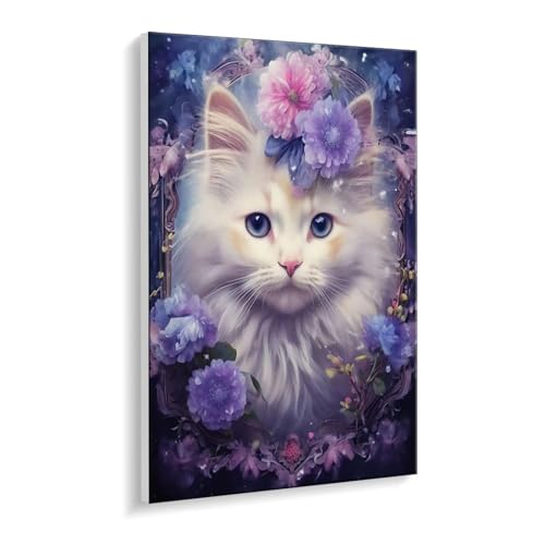 Malen Nach Zahlen Erwachsene, Katze Blumen Bastelset GemäLde,Kreativ Set für Erwachsene Anfänger, DIY GemäLde Kit mit Pinsel und Acrylfarbe Als Geschenk für Wanddeko, Ohne Rahmen 100 x 130 cm u-413 Malen Nach Zahlen Erwachsene, Katze Blumen Bastelset GemäLde,Kreativ Set für Erwachsene Anfänger, DIY GemäLde Kit mit Pinsel und Acrylfarbe Als Geschenk für Wanddeko, Ohne Rahmen 100 x 130 cm u-413 von Guuogxan