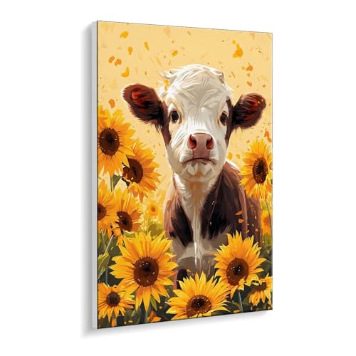 Malen Nach Zahlen Erwachsene, Kuh Sonnenblumen Bastelset GemäLde,Kreativ Set für Erwachsene Anfänger, DIY GemäLde Kit mit Pinsel und Acrylfarbe Als Geschenk für Wanddeko, Ohne Rahmen 80 x 110 cm u-474 Malen Nach Zahlen Erwachsene, Kuh Sonnenblumen Bastelset GemäLde,Kreativ Set für Erwachsene Anfänger, DIY GemäLde Kit mit Pinsel und Acrylfarbe Als Geschenk für Wanddeko, Ohne Rahmen 80 x 110 cm u-474 von Guuogxan