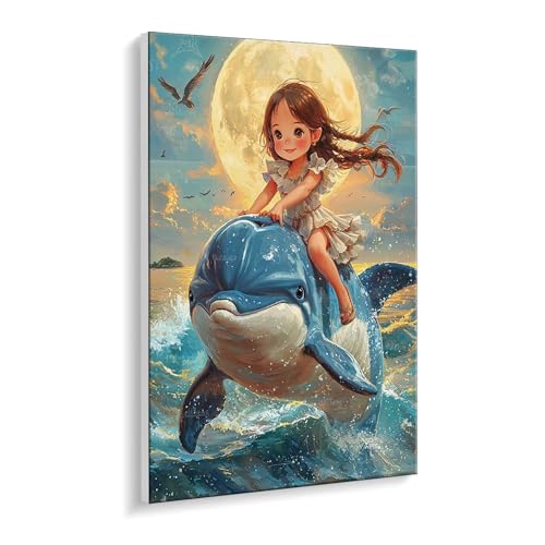 Malen Nach Zahlen Erwachsene, Mädchen Delphin Bastelset GemäLde,Kreativ Set für Erwachsene Anfänger, DIY GemäLde Kit mit Pinsel und Acrylfarbe Als Geschenk für Wanddeko, Ohne Rahmen 30 x 40 cm u-487 Malen Nach Zahlen Erwachsene, Mädchen Delphin Bastelset GemäLde,Kreativ Set für Erwachsene Anfänger, DIY GemäLde Kit mit Pinsel und Acrylfarbe Als Geschenk für Wanddeko, Ohne Rahmen 30 x 40 cm u-487 von Guuogxan