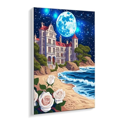 Malen Nach Zahlen Erwachsene, Rose Schloss Bastelset GemäLde,Kreativ Set für Erwachsene Anfänger, DIY GemäLde Kit mit Pinsel und Acrylfarbe Als Geschenk für Wanddeko, Ohne Rahmen 100 x 130 cm u-430 Malen Nach Zahlen Erwachsene, Rose Schloss Bastelset GemäLde,Kreativ Set für Erwachsene Anfänger, DIY GemäLde Kit mit Pinsel und Acrylfarbe Als Geschenk für Wanddeko, Ohne Rahmen 100 x 130 cm u-430 von Guuogxan