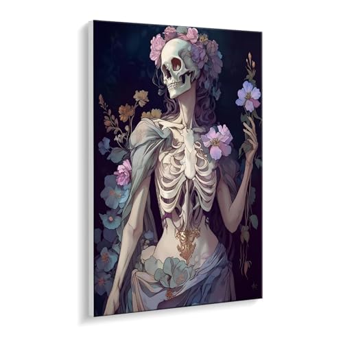 Malen Nach Zahlen Erwachsene, Skelett Blumen Bastelset GemäLde,Kreativ Set für Erwachsene Anfänger, DIY GemäLde Kit mit Pinsel und Acrylfarbe Als Geschenk für Wanddeko, Ohne Rahmen 40 x 50 cm u-359 Malen Nach Zahlen Erwachsene, Skelett Blumen Bastelset GemäLde,Kreativ Set für Erwachsene Anfänger, DIY GemäLde Kit mit Pinsel und Acrylfarbe Als Geschenk für Wanddeko, Ohne Rahmen 40 x 50 cm u-359 von Guuogxan