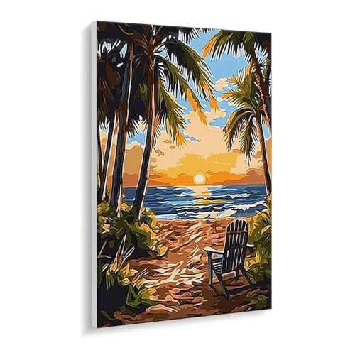 Malen Nach Zahlen Erwachsene, Sonnenuntergang Kokosbaum Bastelset GemäLde,Kreativ Set für Erwachsene Anfänger, DIY GemäLde Kit mit Pinsel und Acrylfarbe Als für Wanddeko, Ohne Rahmen 80 x 110 cm u-401 Malen Nach Zahlen Erwachsene, Sonnenuntergang Kokosbaum Bastelset GemäLde,Kreativ Set für Erwachsene Anfänger, DIY GemäLde Kit mit Pinsel und Acrylfarbe Als für Wanddeko, Ohne Rahmen 80 x 110 cm u-401 von Guuogxan