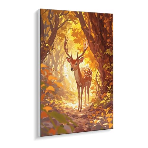 Malen Nach Zahlen Erwachsene, Wald Hirsch Bastelset GemäLde,Kreativ Set für Erwachsene Anfänger, DIY GemäLde Kit mit Pinsel und Acrylfarbe Als Geschenk für Wanddeko, Ohne Rahmen 30 x 40 cm u-548 Malen Nach Zahlen Erwachsene, Wald Hirsch Bastelset GemäLde,Kreativ Set für Erwachsene Anfänger, DIY GemäLde Kit mit Pinsel und Acrylfarbe Als Geschenk für Wanddeko, Ohne Rahmen 30 x 40 cm u-548 von Guuogxan