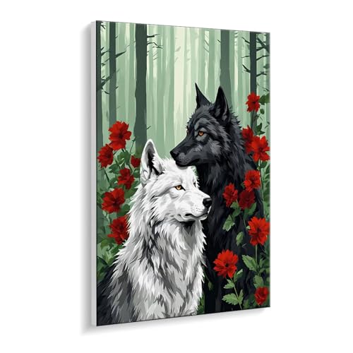 Malen Nach Zahlen Erwachsene, Wald Wölfe Bastelset GemäLde,Kreativ Set für Erwachsene Anfänger, DIY GemäLde Kit mit Pinsel und Acrylfarbe Als Geschenk für Wanddeko, Ohne Rahmen 40 x 50 cm u-551 Malen Nach Zahlen Erwachsene, Wald Wölfe Bastelset GemäLde,Kreativ Set für Erwachsene Anfänger, DIY GemäLde Kit mit Pinsel und Acrylfarbe Als Geschenk für Wanddeko, Ohne Rahmen 40 x 50 cm u-551 von Guuogxan