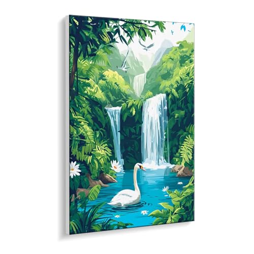 Malen Nach Zahlen Erwachsene, Wasserfall Schwan Bastelset GemäLde,Kreativ Set für Erwachsene Anfänger, DIY GemäLde Kit mit Pinsel und Acrylfarbe Als Geschenk für Wanddeko, Ohne Rahmen 40 x 50 cm u-514 Malen Nach Zahlen Erwachsene, Wasserfall Schwan Bastelset GemäLde,Kreativ Set für Erwachsene Anfänger, DIY GemäLde Kit mit Pinsel und Acrylfarbe Als Geschenk für Wanddeko, Ohne Rahmen 40 x 50 cm u-514 von Guuogxan