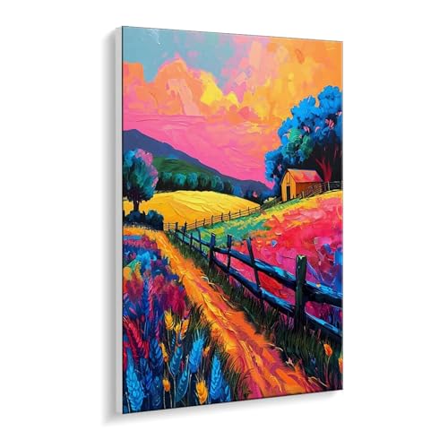 Malen nach Zahlen für Erwachsene – DIY Ölgemälde Set für Anfänger, ohne Rahmen 20 x 30 cm, mit 3 Pinseln & Acrylfarben, Home Dekoration Entspannung & Kreativität Geschenk (Bauernhof Aussicht) i-477 von Guuogxan