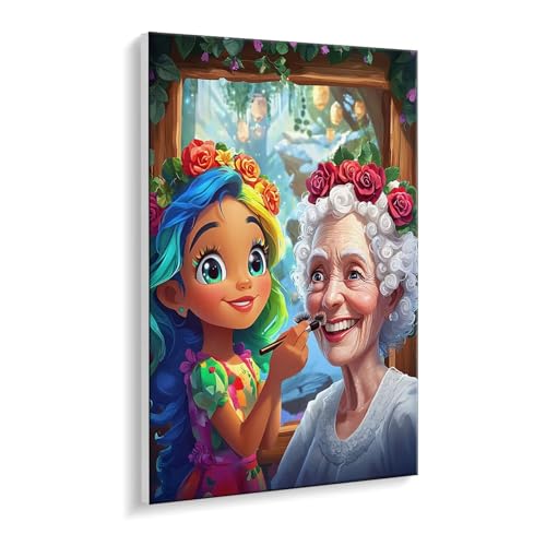 Malen nach Zahlen für Erwachsene – DIY Ölgemälde Set für Anfänger, ohne Rahmen 20 x 30 cm, mit 3 Pinseln & Acrylfarben, Home Dekoration Entspannung & Kreativität Geschenk (Mädchen alte Frau) i-483 von Guuogxan