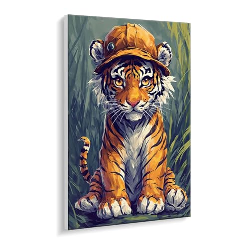Malen nach Zahlen für Erwachsene – DIY Ölgemälde Set für Anfänger, ohne Rahmen 20 x 30 cm, mit 3 Pinseln & Hochwertigen Acrylfarben, Home Deko Entspannung & Kreativität Geschenk (Der Tiger) i-378 von Guuogxan