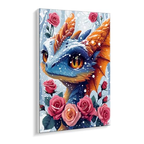 Malen nach Zahlen für Erwachsene – DIY Ölgemälde Set für Anfänger, ohne Rahmen 20 x 30 cm, mit 3 Pinseln & Hochwertigen Acrylfarben, Home Deko Entspannung & Kreativität Geschenk (Drachen Rose) i-388 Malen nach Zahlen für Erwachsene – DIY Ölgemälde Set für Anfänger, ohne Rahmen 20 x 30 cm, mit 3 Pinseln & Hochwertigen Acrylfarben, Home Deko Entspannung & Kreativität Geschenk (Drachen Rose) i-388 von Guuogxan