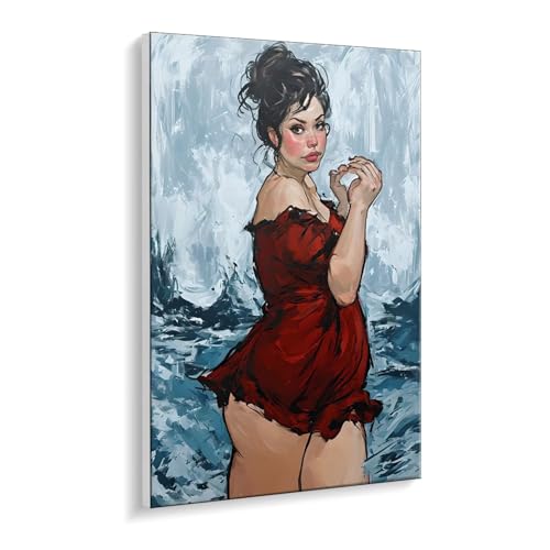 Malen nach Zahlen für Erwachsene – DIY Ölgemälde Set für Anfänger, ohne Rahmen 20 x 30 cm, mit 3 Pinseln & Hochwertigen Acrylfarben, Home Deko Entspannung & Kreativität Geschenk (Fette Frau) i-508 von Guuogxan
