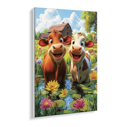 Malen nach Zahlen für Erwachsene – DIY Ölgemälde Set für Anfänger, ohne Rahmen 20 x 30 cm, mit 3 Pinseln & Hochwertigen Acrylfarben, Home Deko Entspannung & Kreativität Geschenk (Kuh Waldblick) i-475 Malen nach Zahlen für Erwachsene – DIY Ölgemälde Set für Anfänger, ohne Rahmen 20 x 30 cm, mit 3 Pinseln & Hochwertigen Acrylfarben, Home Deko Entspannung & Kreativität Geschenk (Kuh Waldblick) i-475 von Guuogxan
