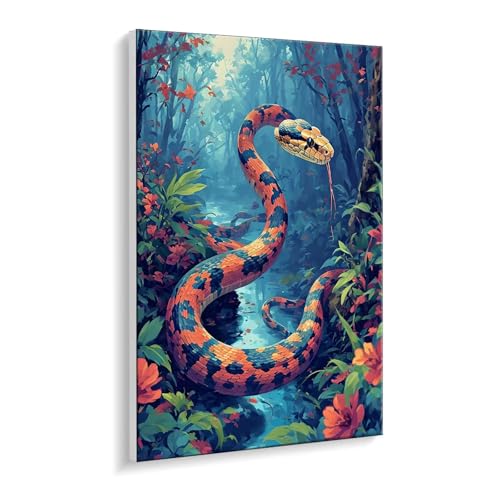 Malen nach Zahlen für Erwachsene – DIY Ölgemälde Set für Anfänger, ohne Rahmen 20 x 30 cm, mit 3 Pinseln & Hochwertigen Acrylfarben, Home Deko Entspannung & Kreativität Geschenk (Wald Schlange) i-554 Malen nach Zahlen für Erwachsene – DIY Ölgemälde Set für Anfänger, ohne Rahmen 20 x 30 cm, mit 3 Pinseln & Hochwertigen Acrylfarben, Home Deko Entspannung & Kreativität Geschenk (Wald Schlange) i-554 von Guuogxan