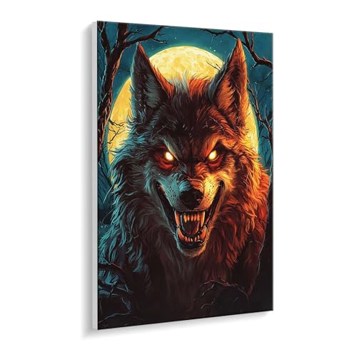 Malen nach Zahlen für Erwachsene – DIY Ölgemälde Set für Anfänger, ohne Rahmen 35 x 50 cm, mit 3 Pinseln & Hochwertigen Acrylfarben, Home Deko Entspannung & Kreativität Geschenk (Wolf der Mond) i-371 Malen nach Zahlen für Erwachsene – DIY Ölgemälde Set für Anfänger, ohne Rahmen 35 x 50 cm, mit 3 Pinseln & Hochwertigen Acrylfarben, Home Deko Entspannung & Kreativität Geschenk (Wolf der Mond) i-371 von Guuogxan