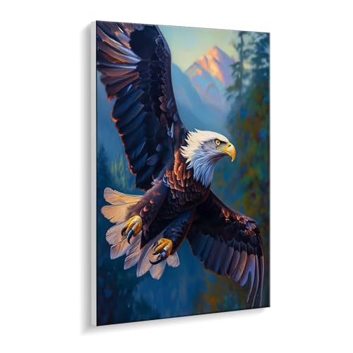 Malen nach Zahlen für Erwachsene – DIY Ölgemälde Set für Anfänger, ohne Rahmen 35 x 50 cm, mit 3 Pinseln & Hochwertigen Acrylfarben, Home Dekoration Entspannung & Kreativität Geschenk (Adler) i-380 von Guuogxan