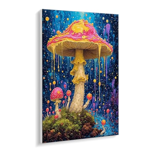 Malen nach Zahlen für Erwachsene – DIY Ölgemälde Set für Anfänger, ohne Rahmen 35 x 50 cm, mit 3 Pinseln & Hochwertigen Acrylfarben, Home Dekoration Entspannung & Kreativität Geschenk (Pilze) i-460 von Guuogxan