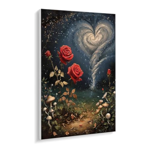 Malen nach Zahlen für Erwachsene – DIY Ölgemälde Set für Anfänger, ohne Rahmen 35 x 50 cm, mit 3 Pinseln & Hochwertigen Acrylfarben, Home Dekoration Entspannung & Kreativität Geschenk (Rose) i-438 von Guuogxan