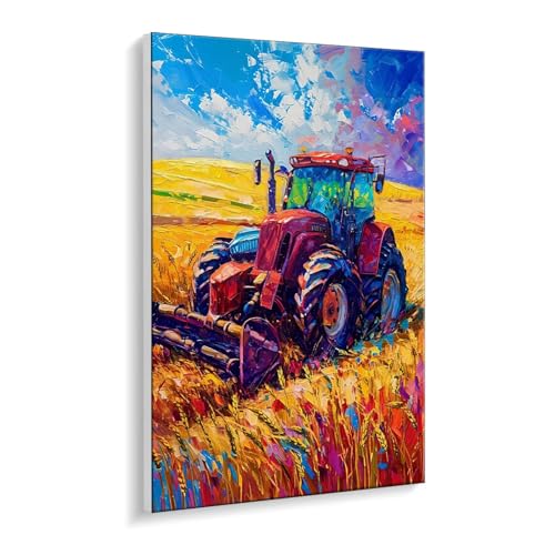 Malen nach Zahlen für Erwachsene – DIY Ölgemälde Set für Anfänger, ohne Rahmen 50 x 70 cm, mit 3 Pinseln & Acrylfarben, Home Dekoration Entspannung & Kreativität Geschenk (Getreide Traktor) i-408 von Guuogxan