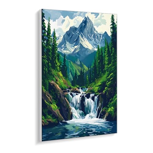 Malen nach Zahlen für Erwachsene – DIY Ölgemälde Set für Anfänger, ohne Rahmen 50 x 70 cm, mit 3 Pinseln & Acrylfarben, Home Dekoration Entspannung & Kreativität Geschenk (Wasserfall Aussicht) i-513 Malen nach Zahlen für Erwachsene – DIY Ölgemälde Set für Anfänger, ohne Rahmen 50 x 70 cm, mit 3 Pinseln & Acrylfarben, Home Dekoration Entspannung & Kreativität Geschenk (Wasserfall Aussicht) i-513 von Guuogxan